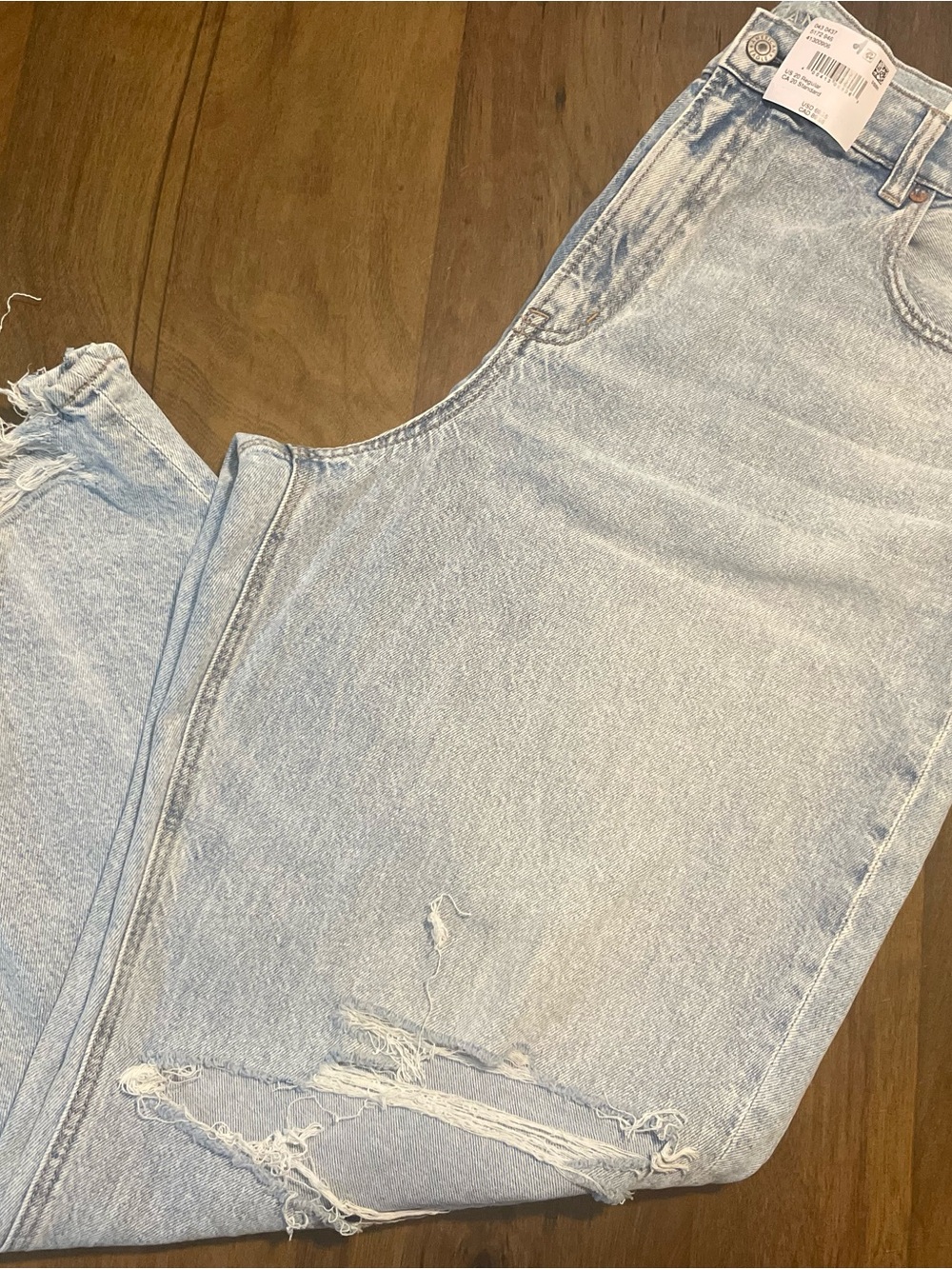 NWT American Eagle Strigid Super High-Waisted Baggy Straight Jeans 20R